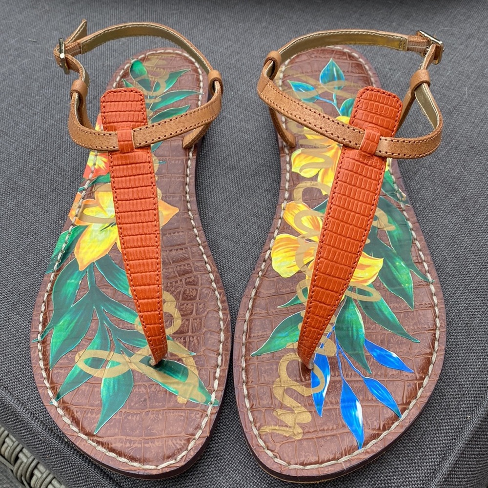 Sam Edelman orange & tan size 10 sandal